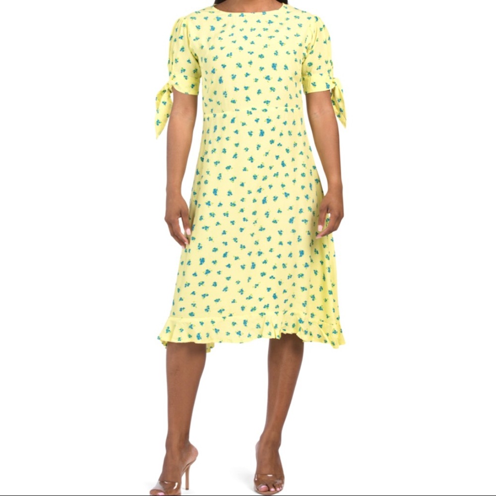 Faithfull The Brand Emilia Lemon Floral Midi Dress - Picture 16 of 16